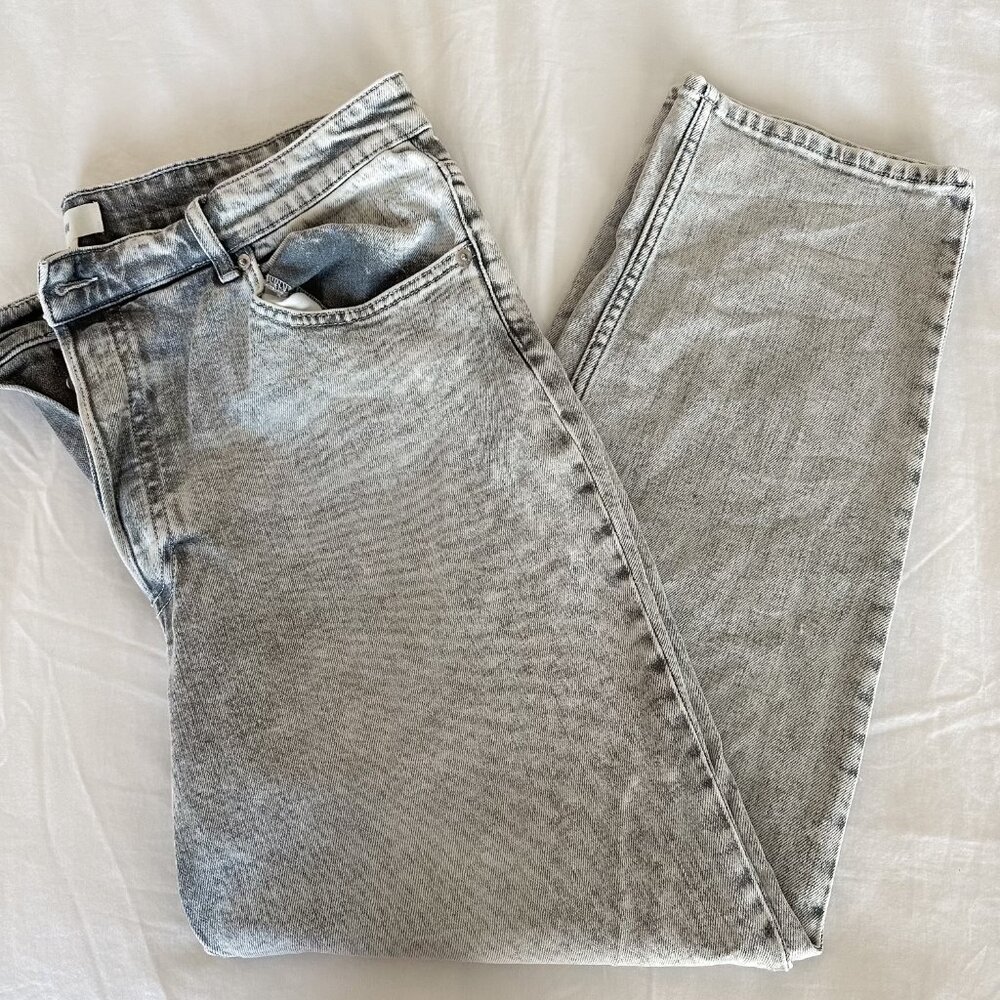 H&M black washed womens jeans size US 16 mom jean style